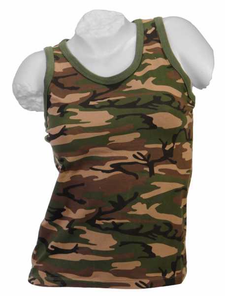 Tank-Top, Damen Lycra woodland neu