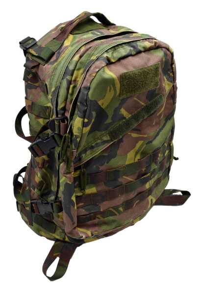 Rucksack, (NL) DPM-tarn Assault 35 l gebr.