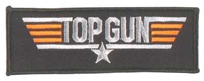 Stoffabzeichen, US Top Gun schwarz neu