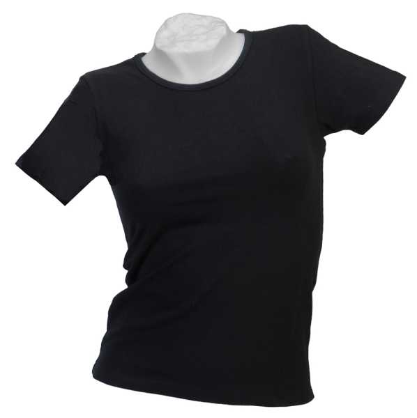 T-Shirt, Damen Lycra schwarz neu