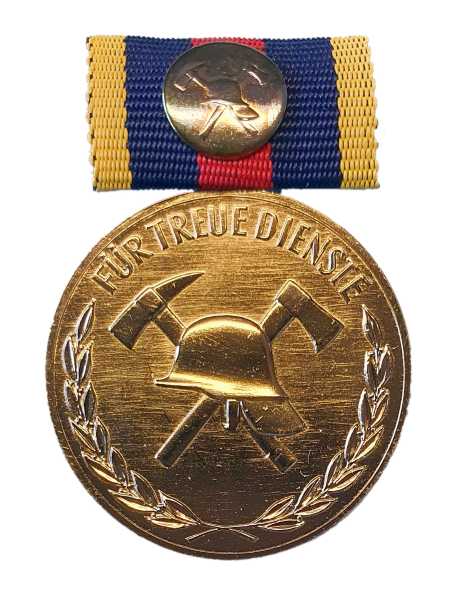 Medaille, DDR Feuerwehr gold mit Abz. neu