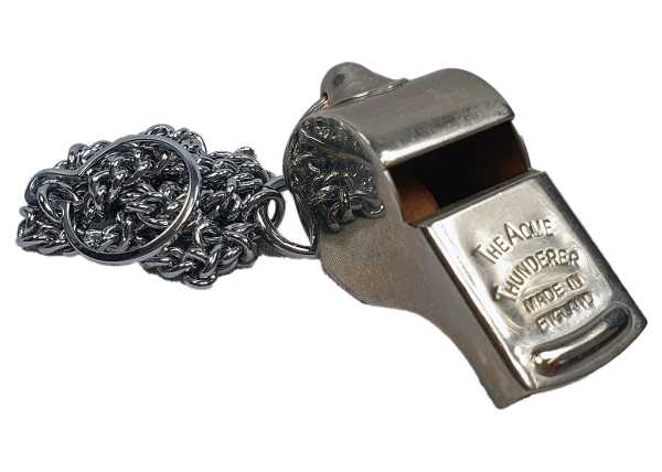 Trillerpfeife, ACME "Thunderer No. 58" mit Kette gebr.