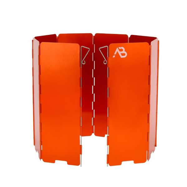 Windschutz, Alu 8 Lamellen faltbar orange neu (24 x 68 cm)