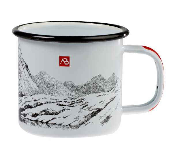 Tasse, Emaille Outdoor Design ´Berge´ (450 ml)