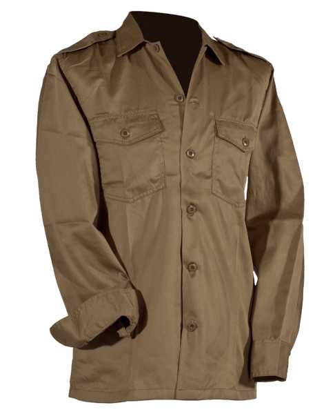 Hemd, US langarm khaki neu