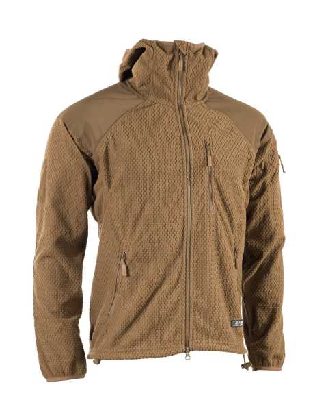 Fleece Hoodie-Jacke, Delta coyote