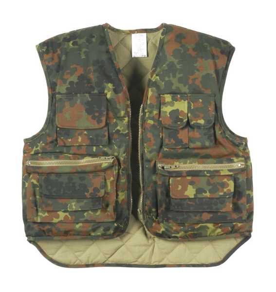 Rangerweste o. Kragen, Kinder flecktarn neu