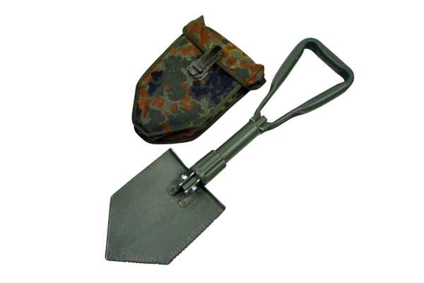 Feldspaten m. KTS-Tasche, BW flecktarn gebr./rep.