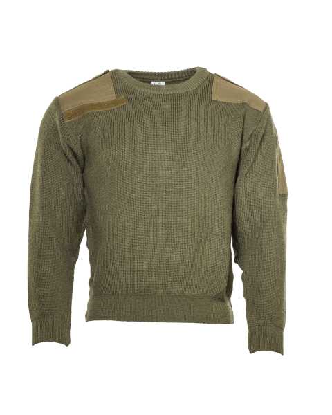 Pullover, (NL) oliv m. Besatz gebr./rep.