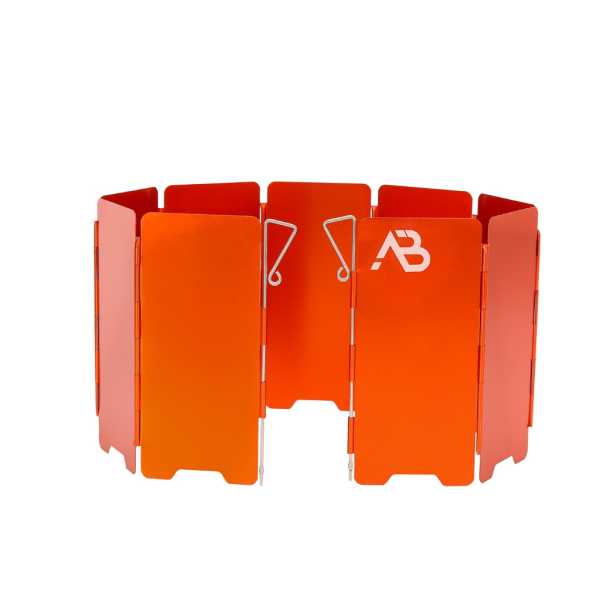 Windschutz, Alu 9 Lamellen faltbar orange neu (14 x 60 cm)