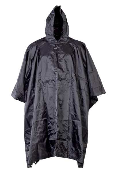 Regenponcho, US Ripstop schwarz neu