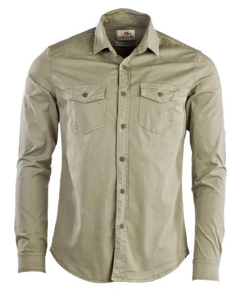 Hemd, Vintage langarm khaki